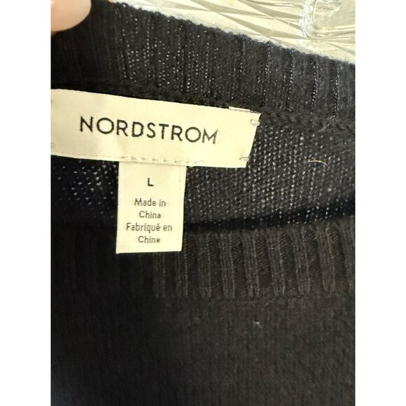 Nordstrom Black‎ Cashmere Sweater L Ribbed Cuffs & Neckline - Picture 10 of 12